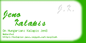 jeno kalapis business card